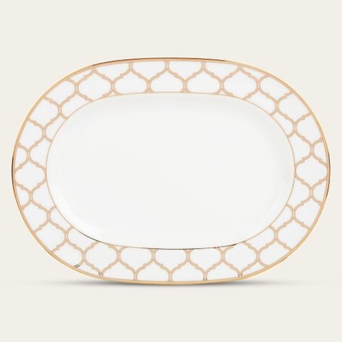  Đĩa Oval cỡ vừa (MD) dài 35,3cm sứ trắng | Eternal Palace Gold 1728L - 91044 