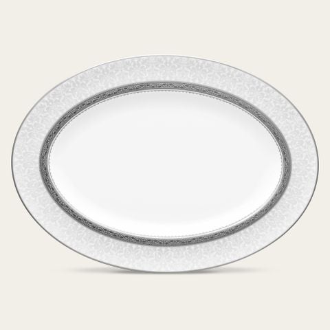  Đĩa Oval cỡ vừa (MD) dài 36,8cm sứ xương | Odessa Platinum 4875-1L - 97244 