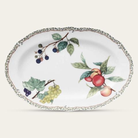  Đĩa Oval cỡ vừa (MD) dài 37,8cm sứ xương | Orchard Garden 4911L - 97844 