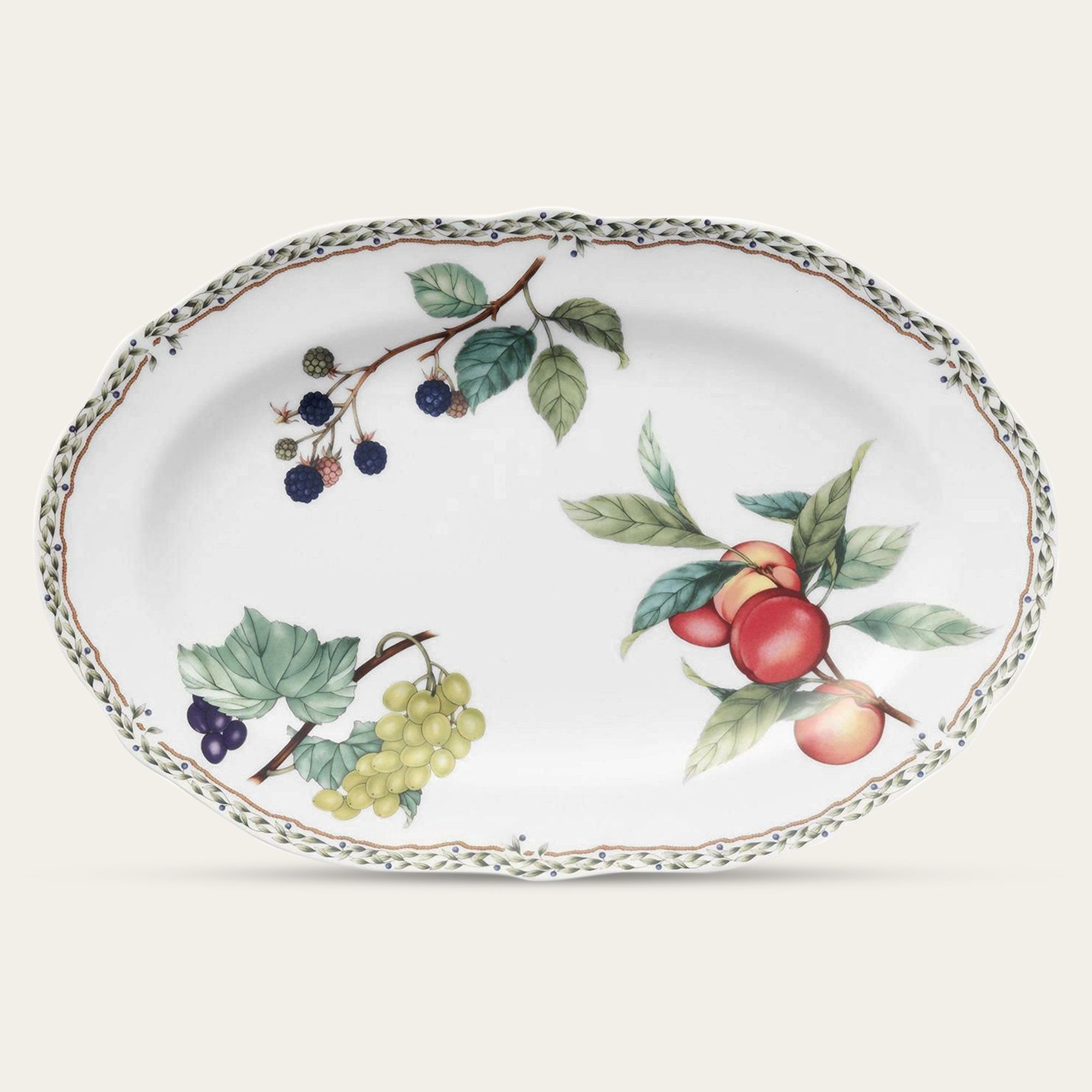  Đĩa Oval cỡ vừa (MD) dài 37,8cm sứ xương | Orchard Garden 4911L - 97844 