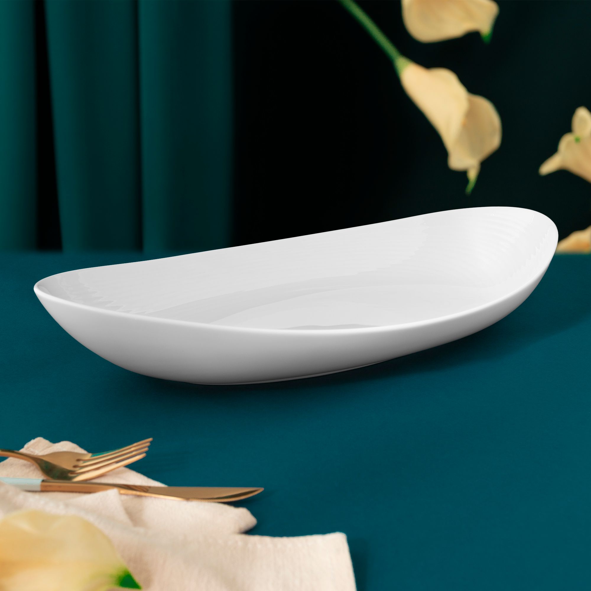  Đĩa Oval cỡ lớn (XL) dài 44,7cm sứ xương | Conjunto 4943L - 93946 