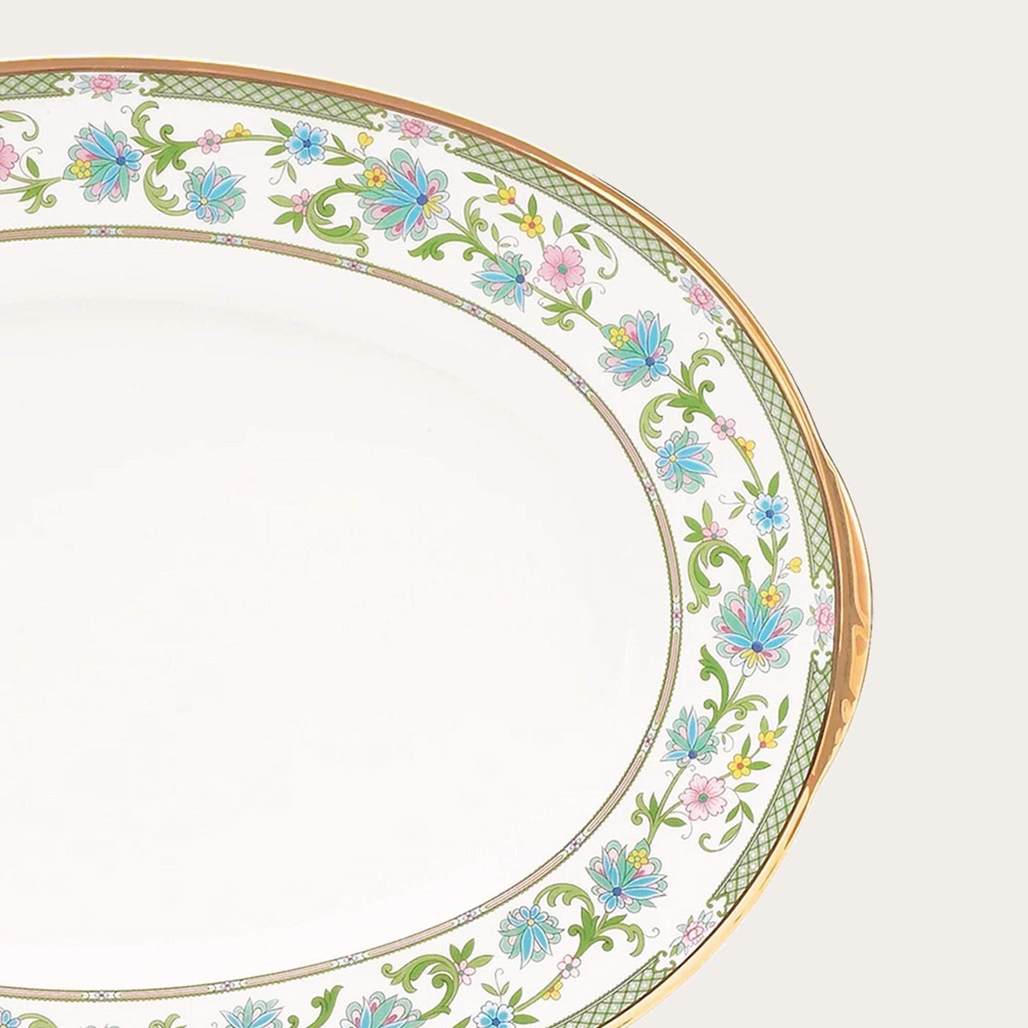  Đĩa Oval cỡ vừa (MD) dài 37,2cm sứ xương Nhật Bản | Yoshino 9983J - 59544 