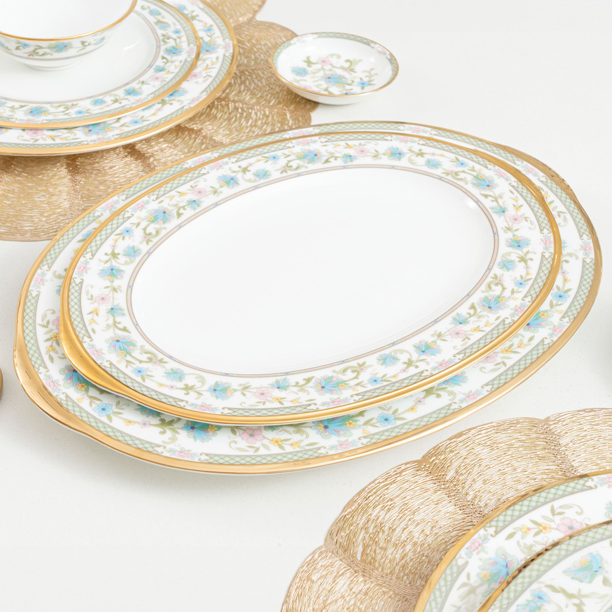  Đĩa Oval cỡ vừa (MD) dài 37,2cm sứ xương Nhật Bản | Yoshino 9983J - 59544 