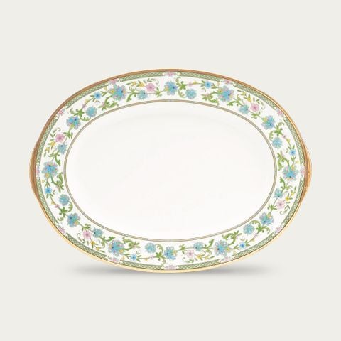  Đĩa Oval cỡ vừa (MD) dài 37,2cm sứ xương Nhật Bản | Yoshino 9983J - 59544 