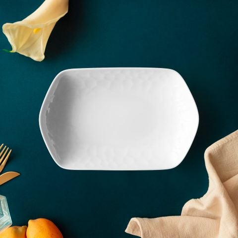  Đĩa lục giác (Hexagon) sâu lòng 27cm dung tích 850ml sứ xương | Conjunto 4943L - 93965 