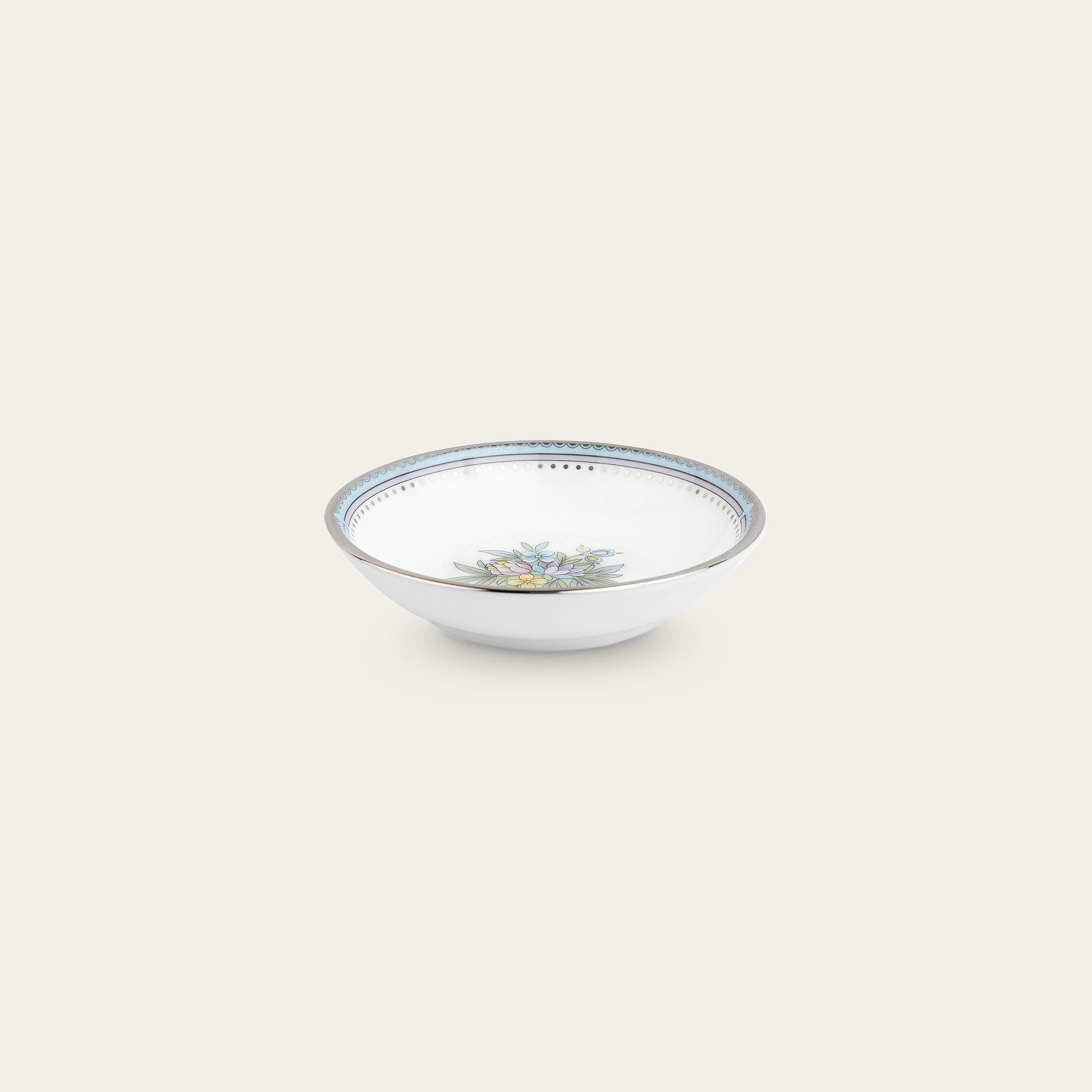  Đĩa tròn 9,7cm đựng nước chấm, gia vị sứ xương | Jardin Fleuri 4910L - 59714A 