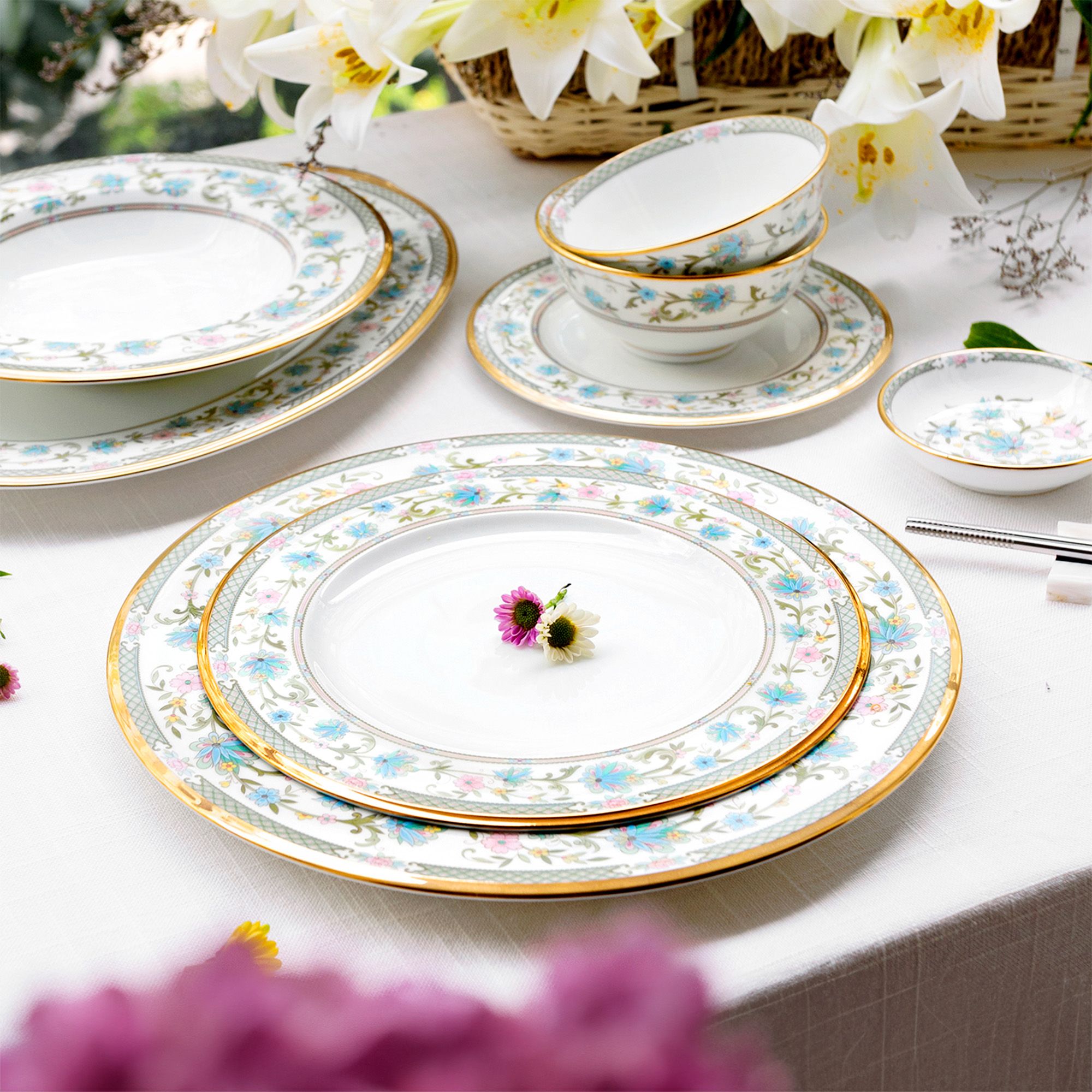  Đĩa tròn cỡ lớn đường kính 27,6cm sứ xương Nhật Bản | Yoshino 9983J - 59520 