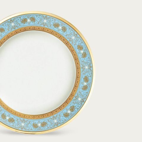  Đĩa tròn cỡ nhỏ đường kính 17,2cm lót bát (chén) cơm sứ xương Nhật Bản | Georgian Turquoise 4857J - 59512 