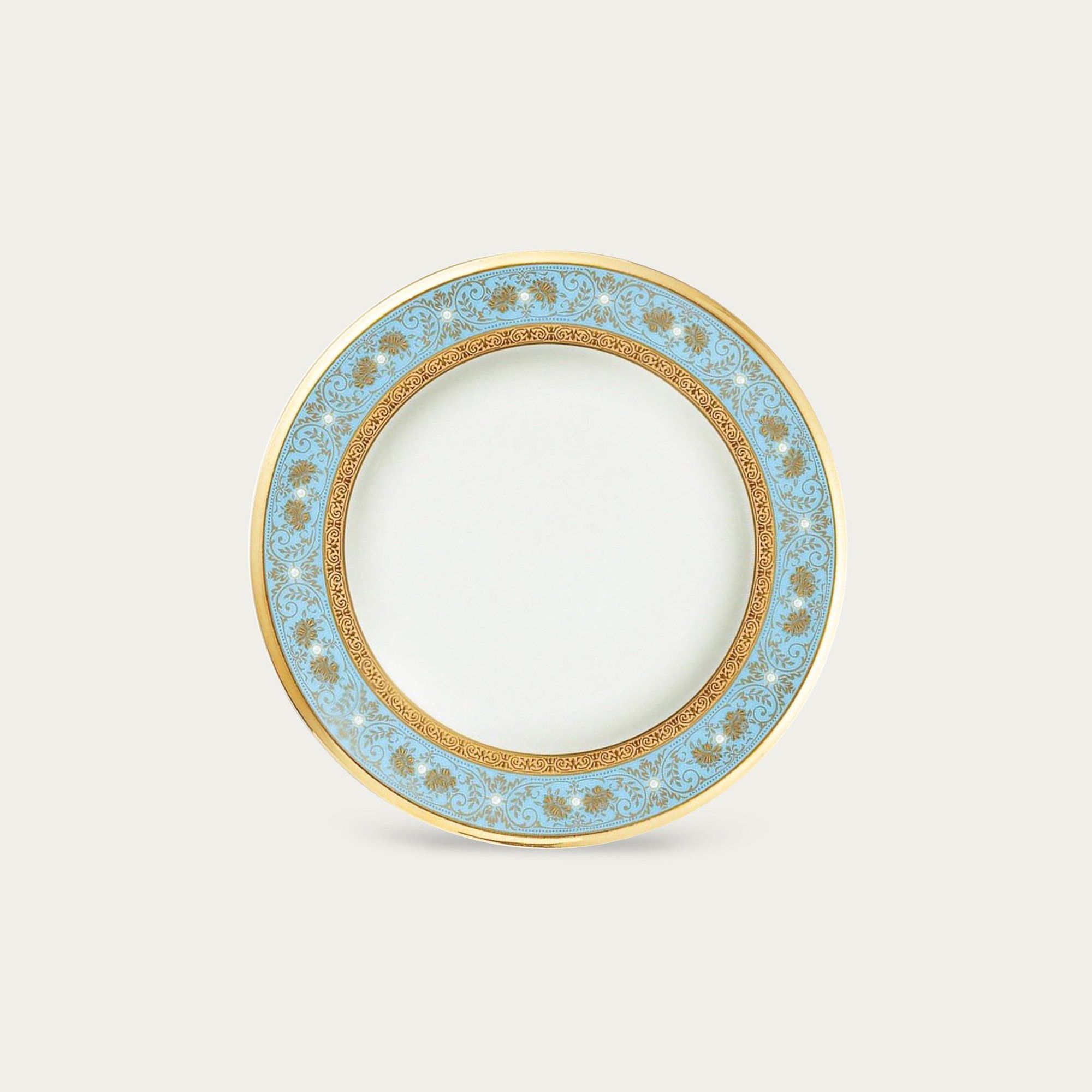  Đĩa tròn cỡ nhỏ đường kính 17,2cm lót bát (chén) cơm sứ xương Nhật Bản | Georgian Turquoise 4857J - 59512 