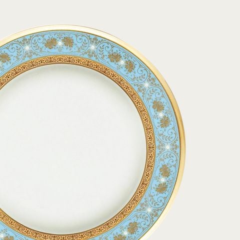  Đĩa tròn cỡ vừa đường kính 21,8cm sứ xương Nhật Bản | Georgian Turquoise 4857J - 59511 