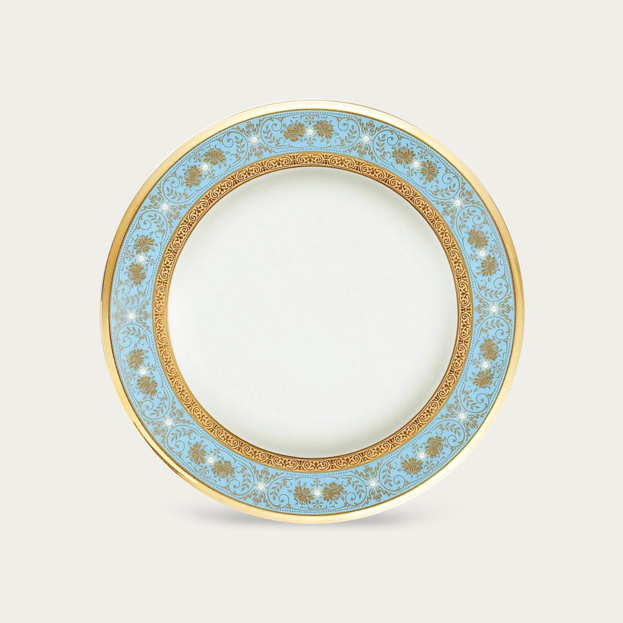  Đĩa tròn cỡ vừa đường kính 21,8cm sứ xương Nhật Bản | Georgian Turquoise 4857J - 59511 