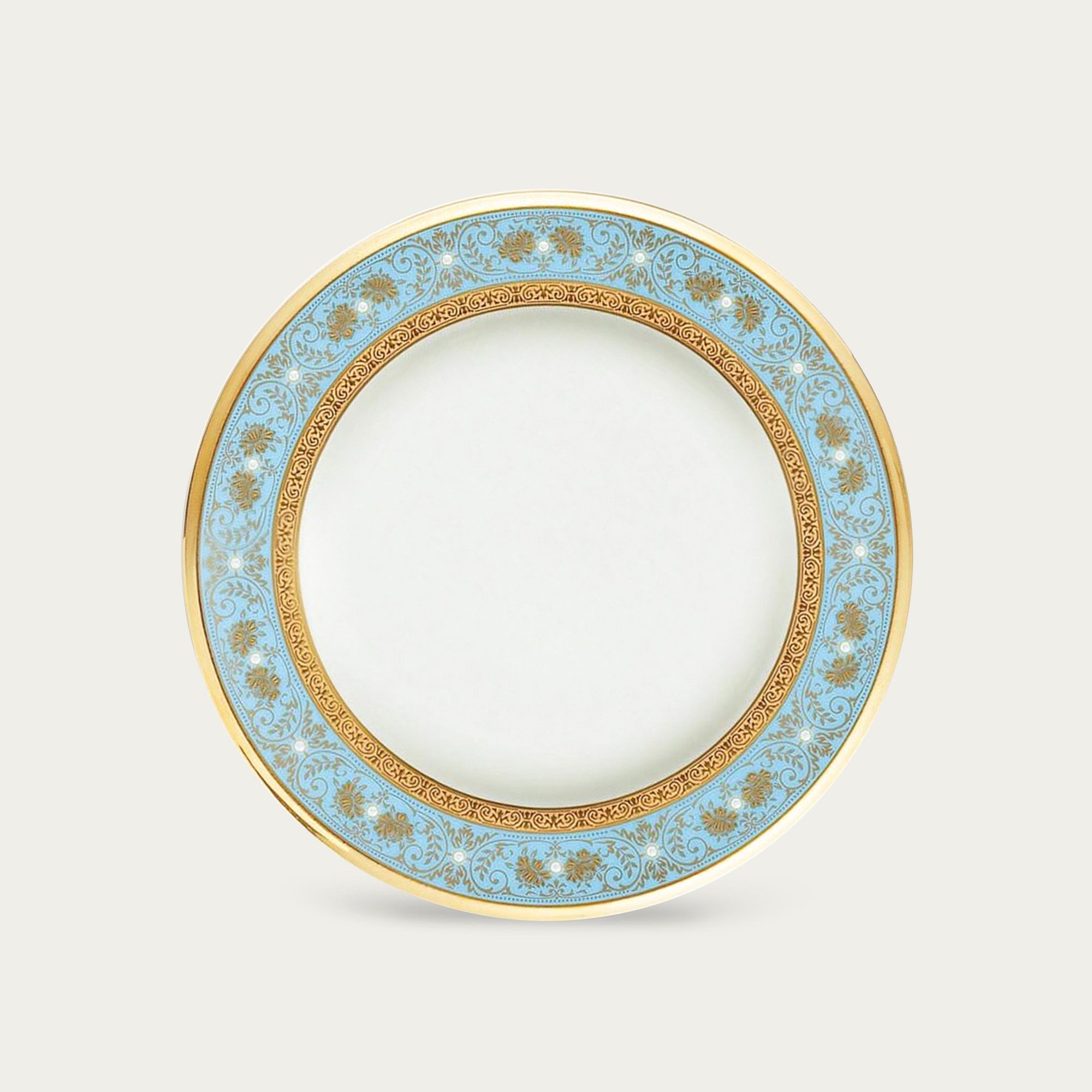  Đĩa tròn cỡ vừa 21,8cm sứ xương Nhật Bản cao cấp | Georgian Turquoise 4857J-59511 