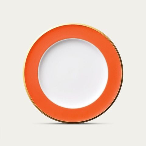  Đĩa tròn cỡ vừa đường kính 21,8cm (Đỏ) sứ xương Nhật Bản | Ake Komon 4948J - 59511 
