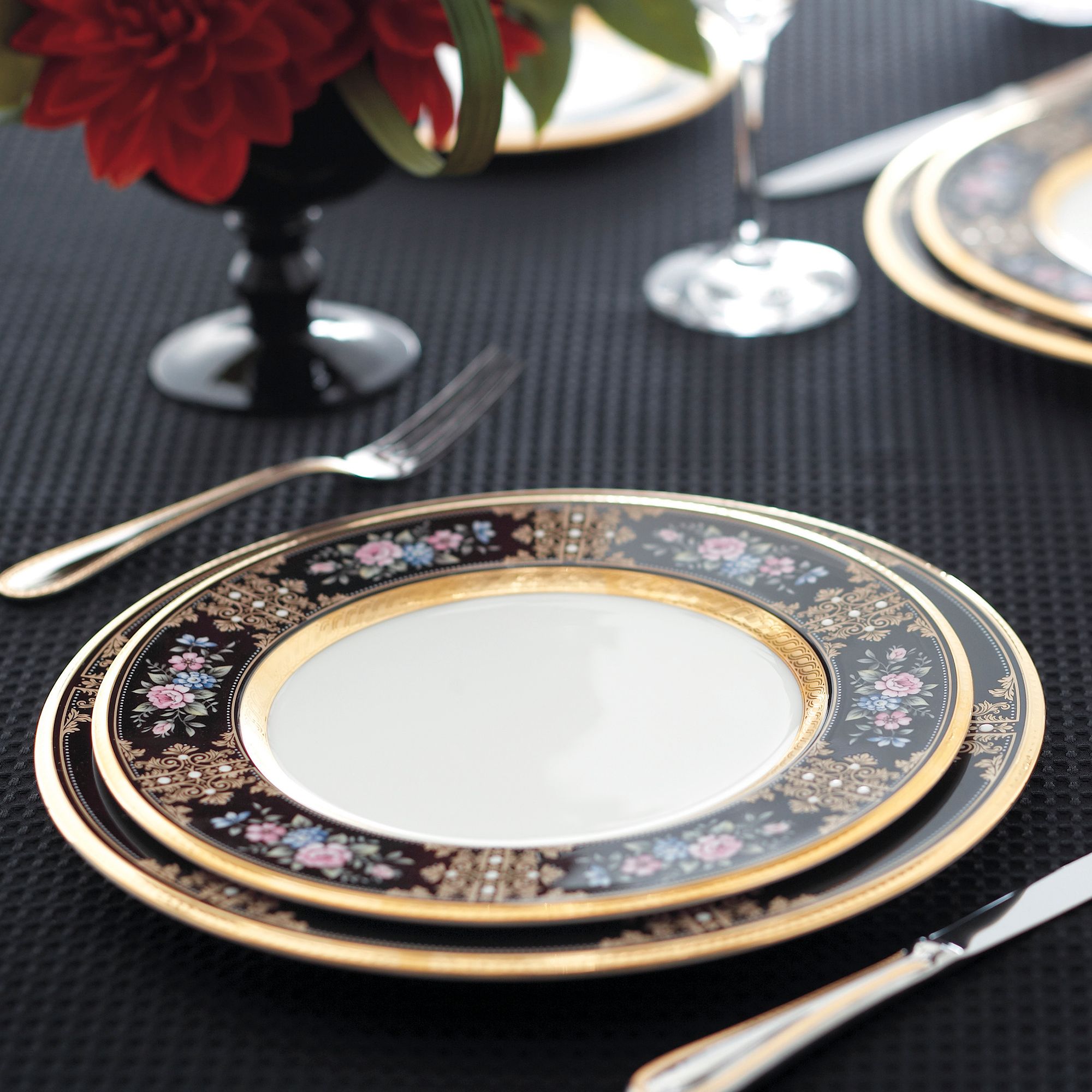  Đĩa tròn cỡ vừa (loại đặc biệt) đường kính 24cm sứ xương Nhật Bản | Evening Majesty 4818-1J - 59516 