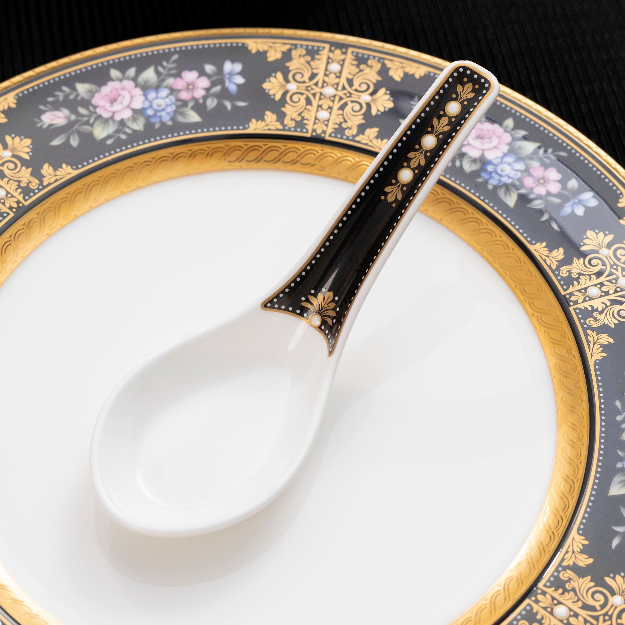  Đĩa tròn cỡ vừa loại đặc biệt đường kính 24cm sứ xương Nhật Bản | Evening Majesty 4818-1J-59516 