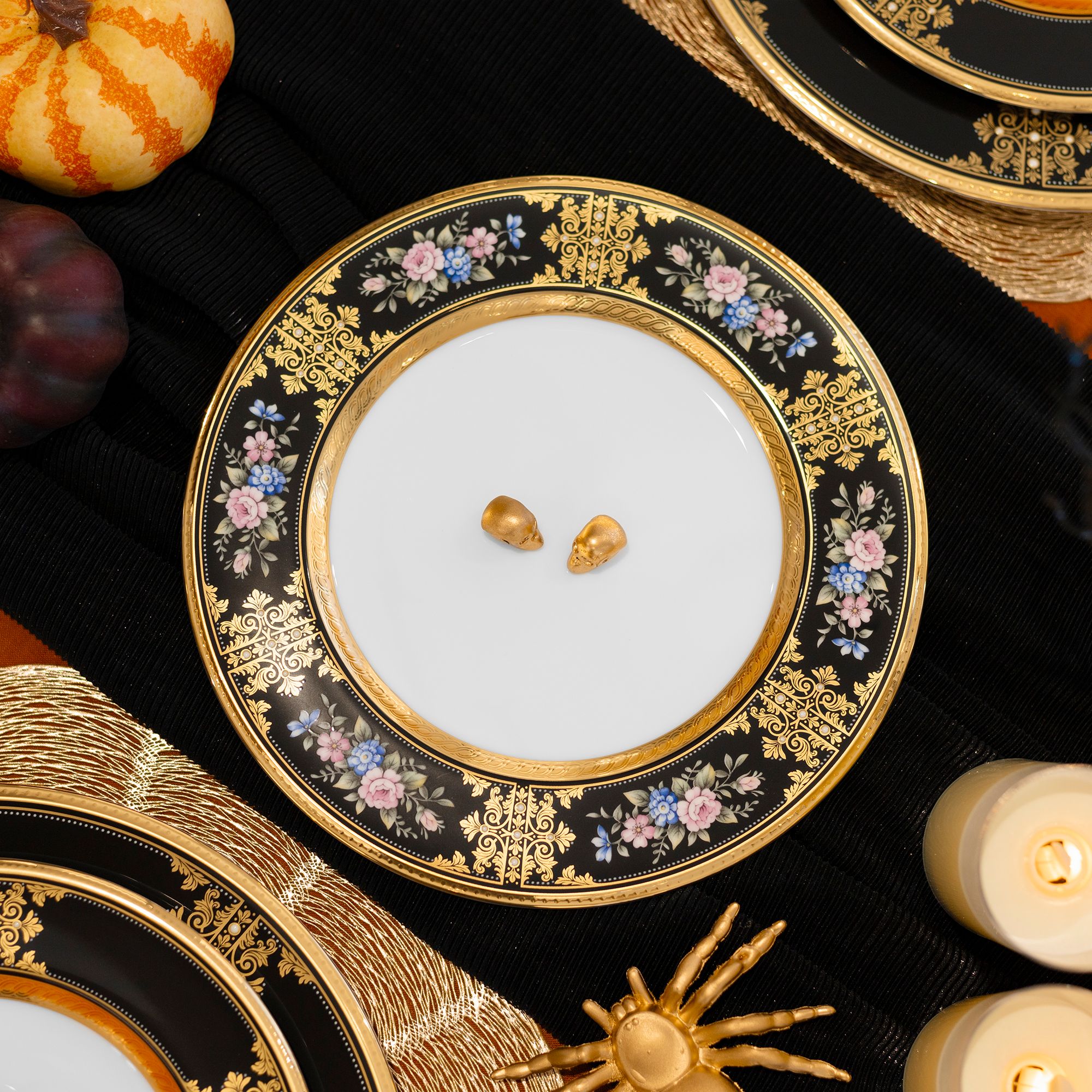  Đĩa tròn cỡ vừa (loại đặc biệt) đường kính 24cm sứ xương Nhật Bản | Evening Majesty 4818-1J - 59516 