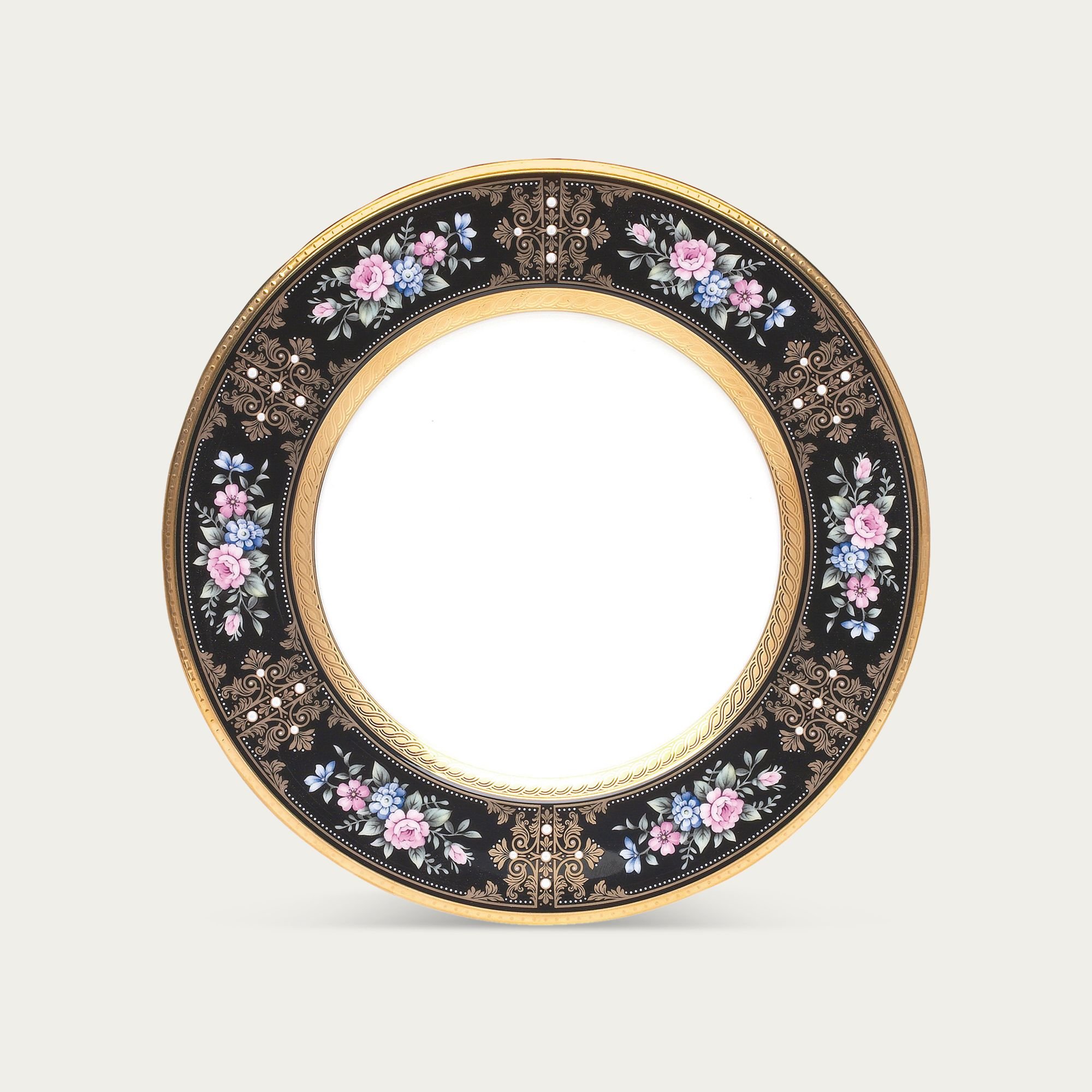  Đĩa tròn cỡ vừa (loại đặc biệt) đường kính 24cm sứ xương Nhật Bản | Evening Majesty 4818-1J - 59516 