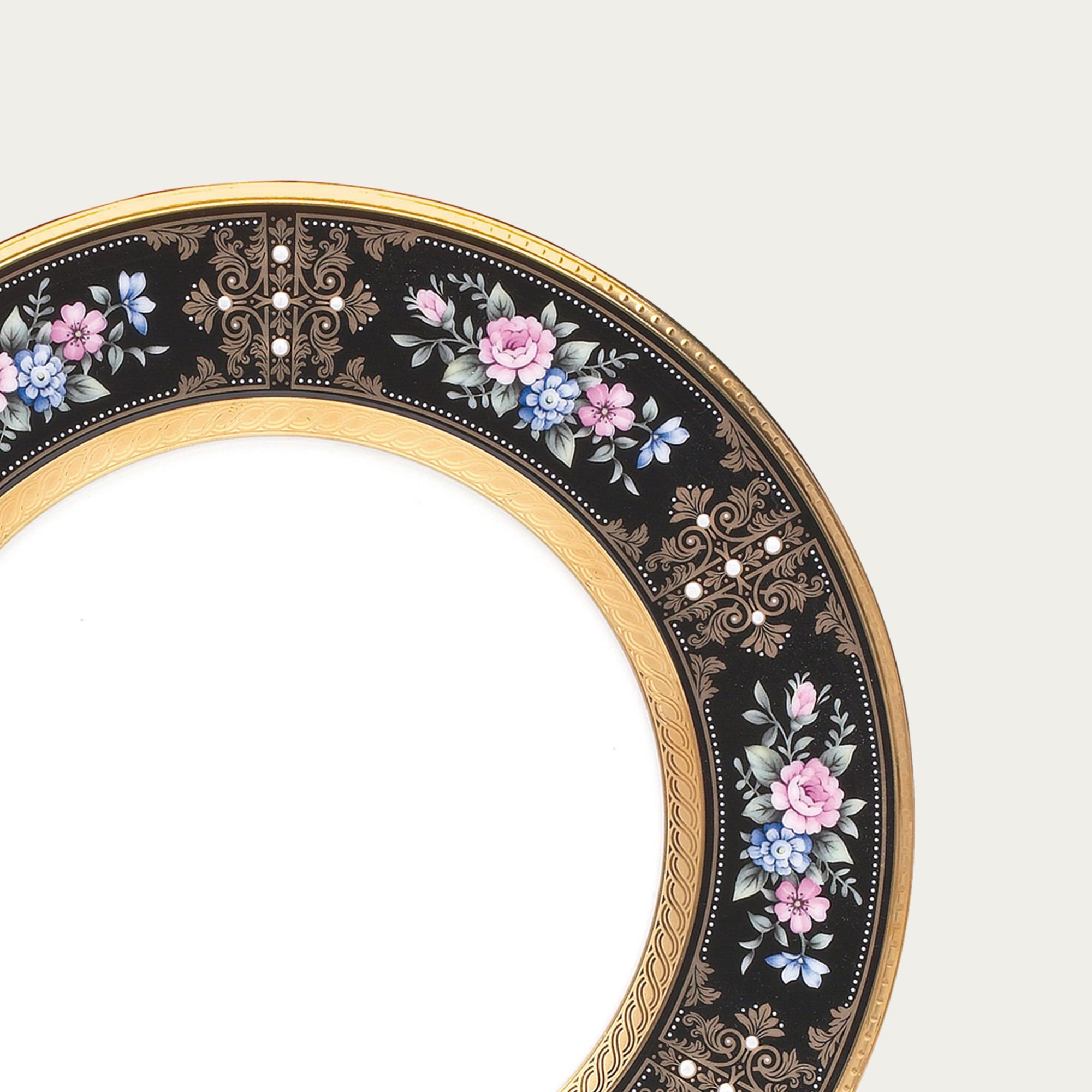  Đĩa tròn cỡ vừa (loại đặc biệt) đường kính 24cm sứ xương Nhật Bản | Evening Majesty 4818-1J - 59516 