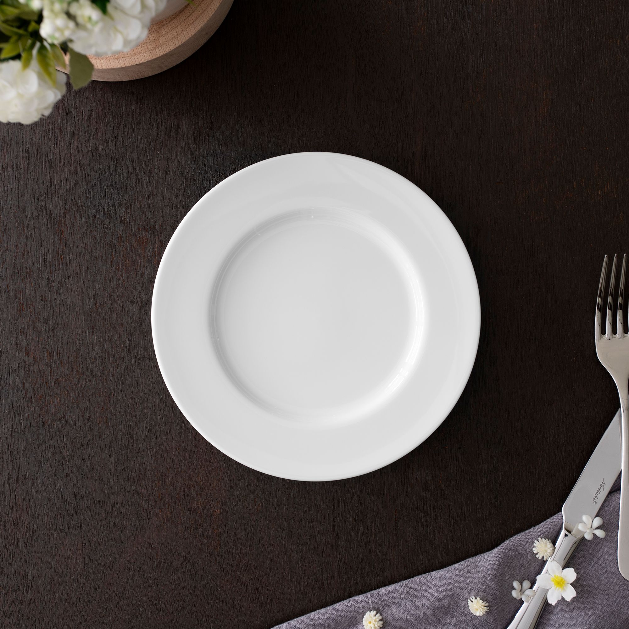  Đĩa tròn cỡ nhỏ đường kính 16,5cm sứ trắng | Art Stage 1609L - 91169 