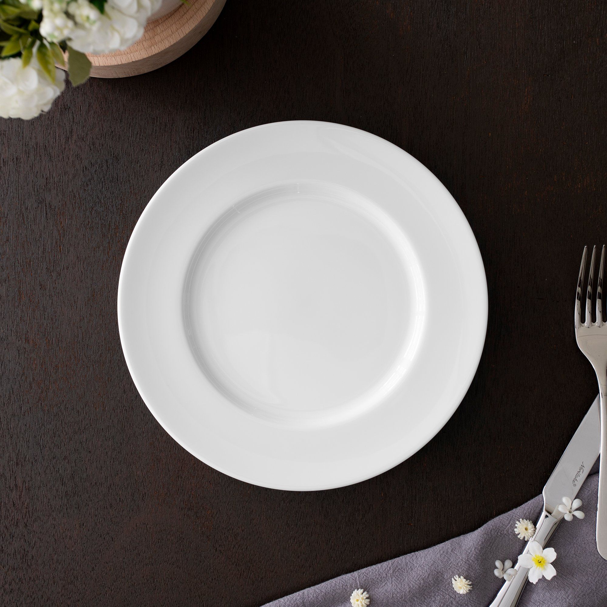  Đĩa tròn cỡ vừa đường kính 21cm sứ trắng | Art Stage 1609L - 91175 