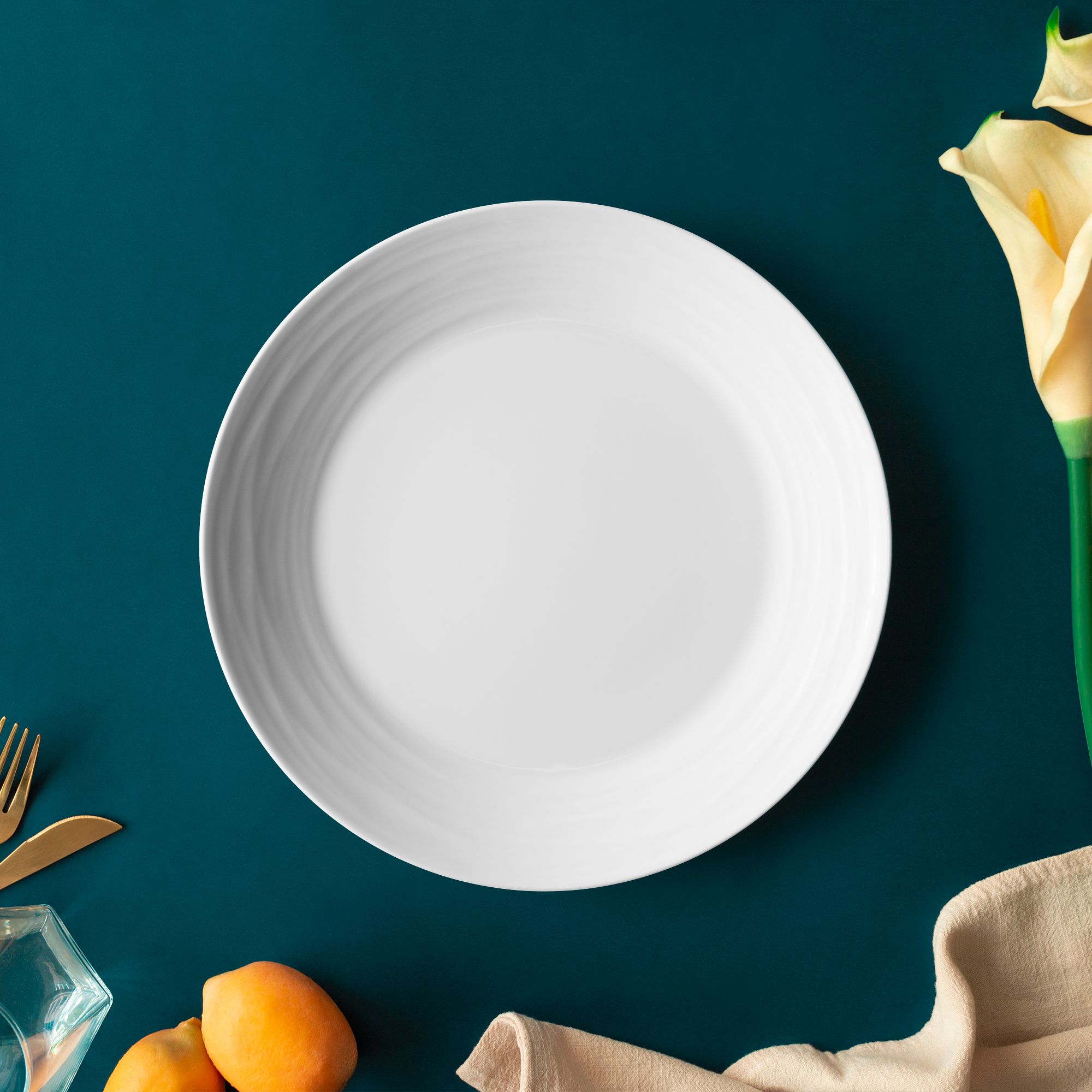  Đĩa tròn cỡ vừa đường kính 24,6cm sứ xương | Conjunto 4943L - 93921 