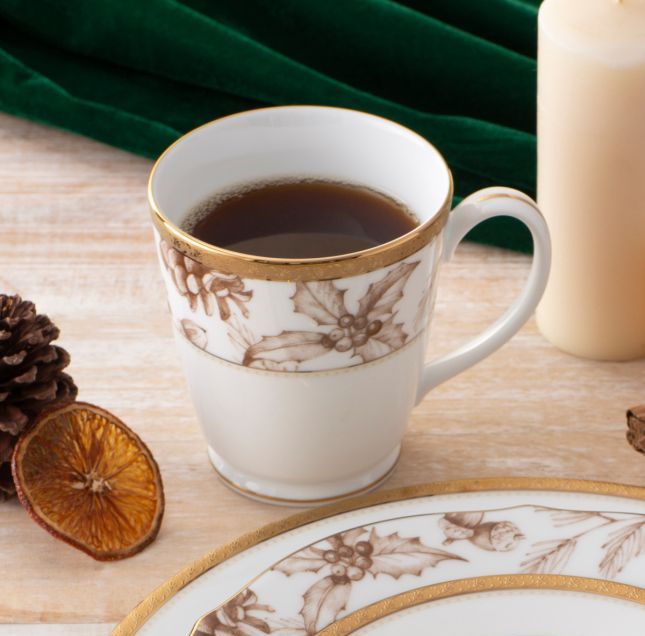  Cốc (ly) uống nước, cà phê 370ml phiên bản Giáng Sinh sứ trắng | Charlotta Holiday 1716-2L - T91058K 