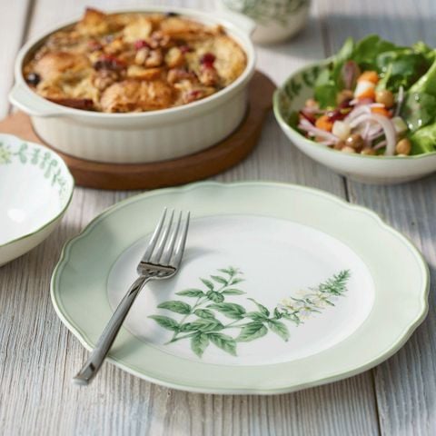  Đĩa tròn cỡ vừa đường kính 22cm sứ xương | English Herbs 4942L - 97811 