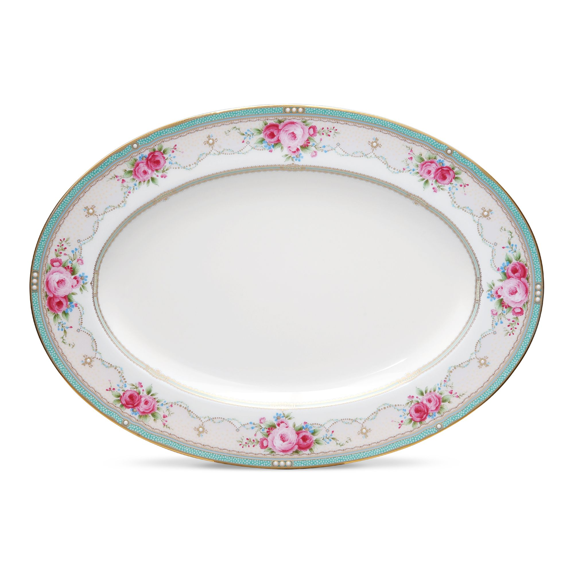  Đĩa Oval cỡ vừa (MD) dài 36,8cm sứ xương | Palace Rose 4863L - 97244 