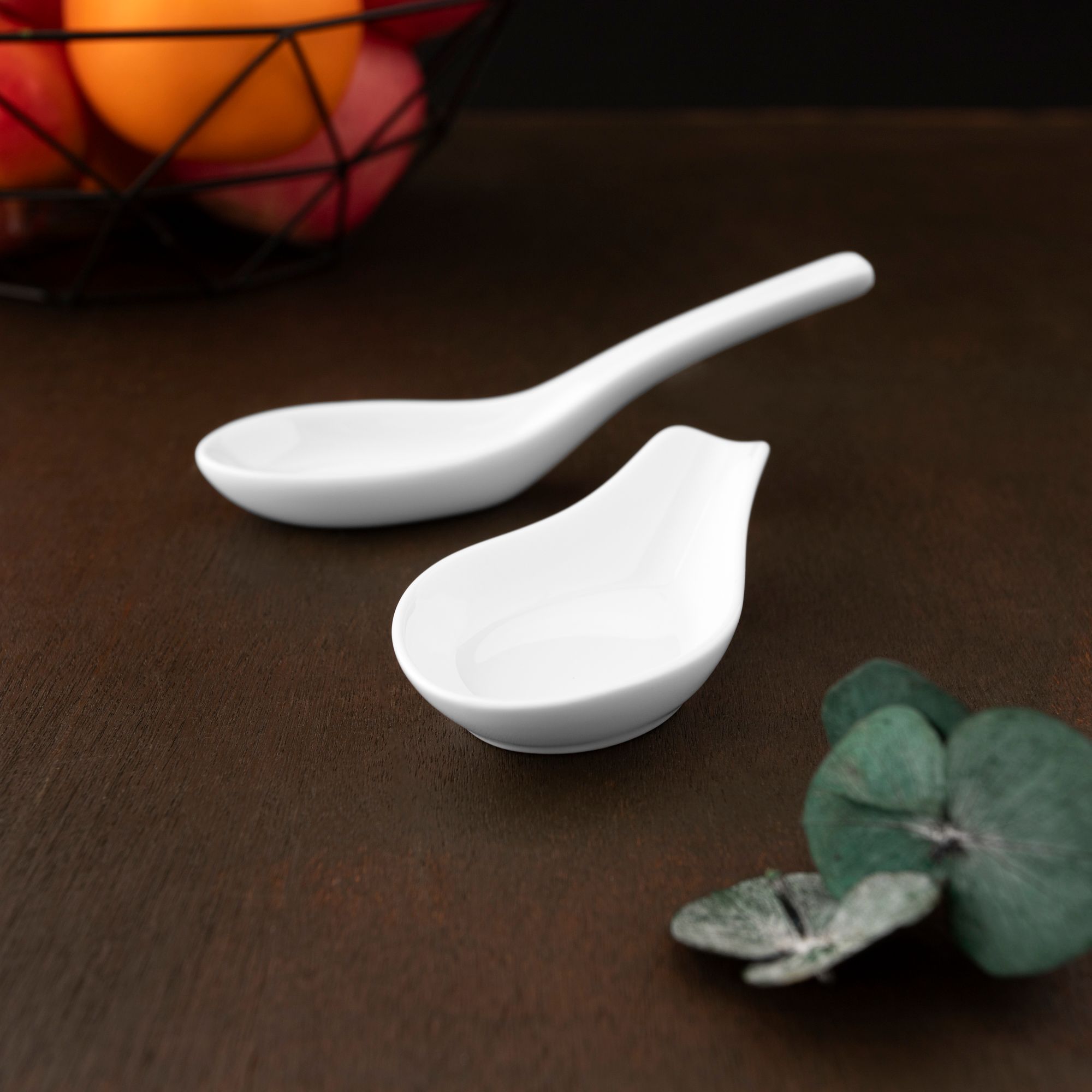  Dụng cụ gác thìa (muỗng) bằng sứ dài 8,7cm sứ trắng | Art Stage 4257L - 91833 