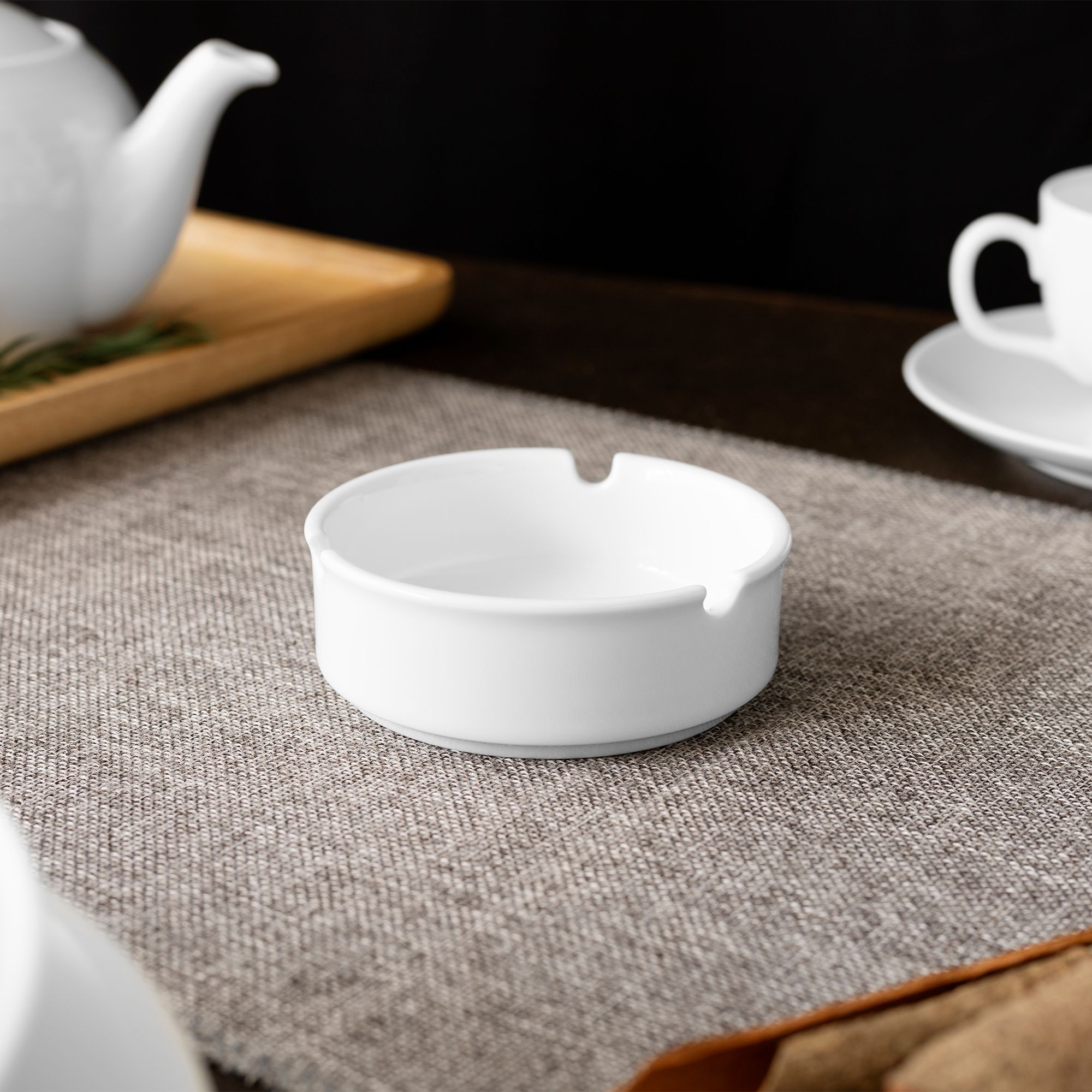  Gạt tàn thuốc lá đường kính 9,3cm sứ trắng | Art Stage 3-753L - 96790 