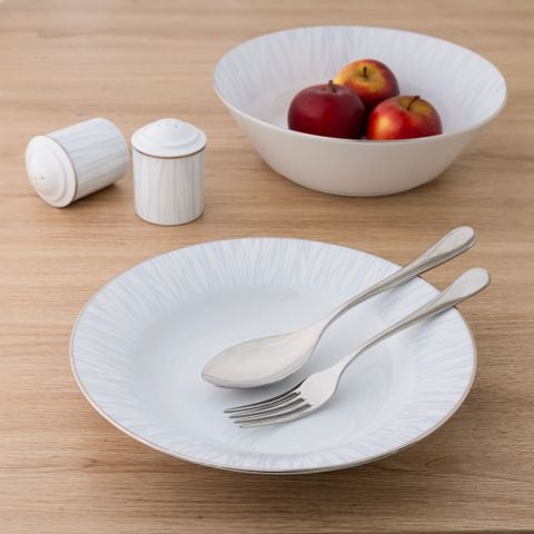  Bộ bát đĩa ăn châu Á đầy đủ 38 món (cho 6 người) sứ trắng | Glacier Platinum 1702L - D038AB 