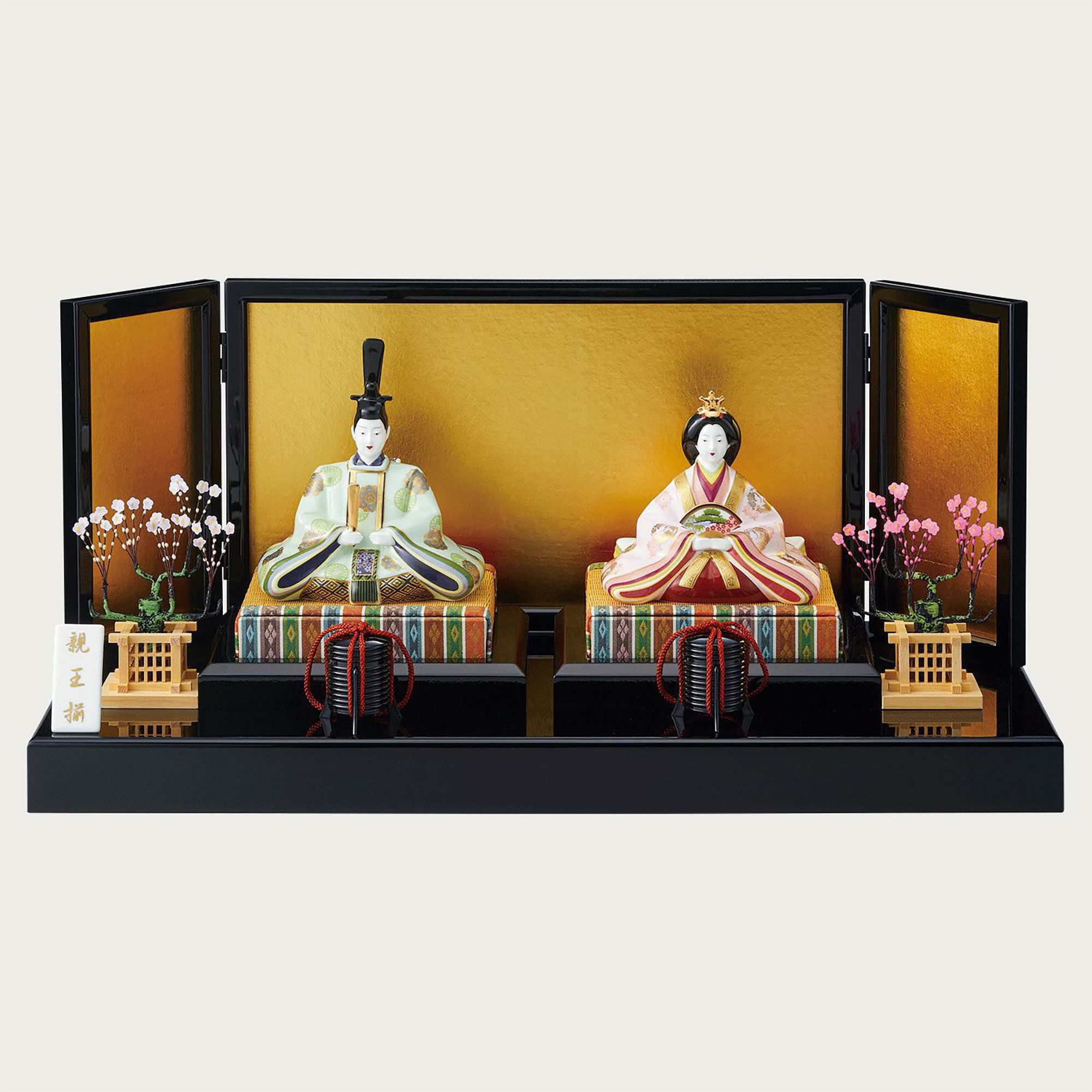  Tượng sứ Thiên Hoàng - Hoàng Hậu triều đại Heian (794 - 1185) Nhật Bản | Saijiki Collection AC307 - SK2656 