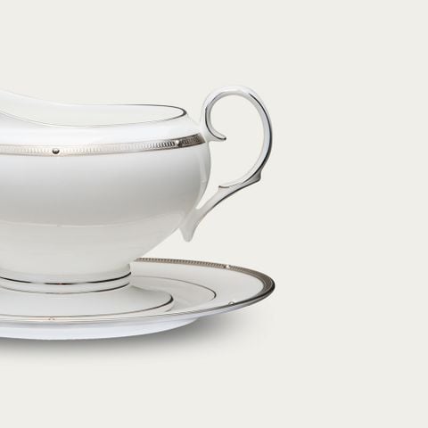  Bình (hũ) đựng nước xốt dung tích 670ml kèm đĩa lót sứ xương | Rochelle Platinum 4795L - 50741A 