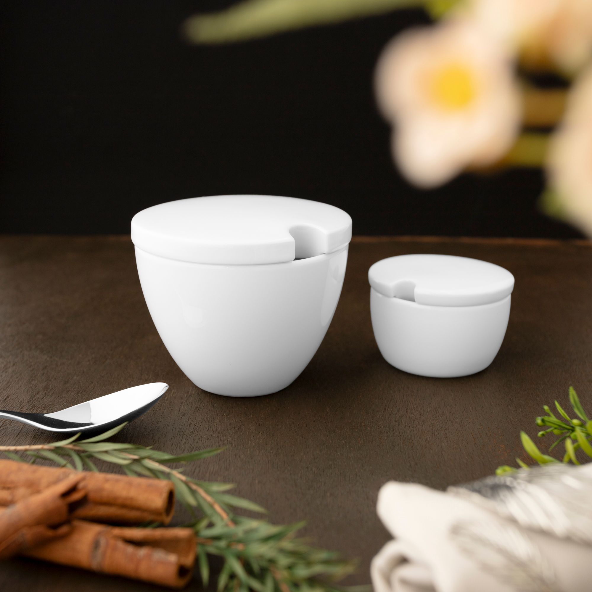  Bình (hũ) đựng đường có nắp đậy loại nhỏ 230ml sứ trắng | Art Stage 4257L - 91827 