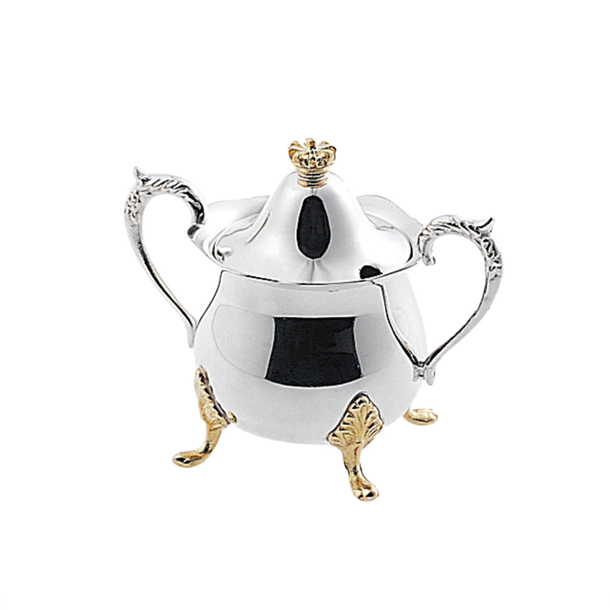  Hũ đựng đường có nắp đậy cao 10,5cm ( Niken mạ bạc, vàng ) | Tea Accessory HAK - 6Y 