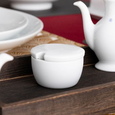  Bình (hũ) đựng gia vị có nắp đậy dung tích 65ml sứ trắng | Art Stage 4257L - 91824 