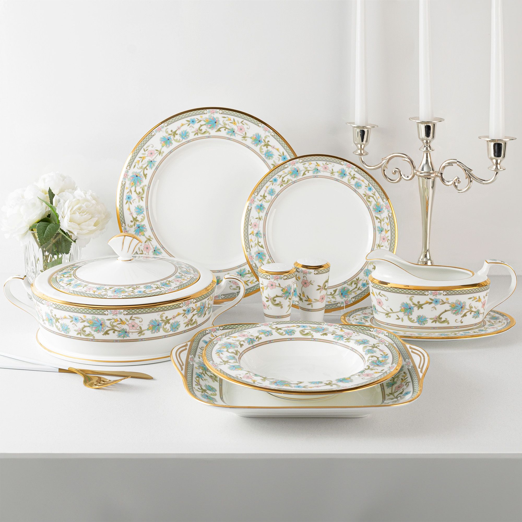  Bộ lọ đựng tiêu (4 lỗ) và muối (8 lỗ) cao 9cm sứ xương Nhật Bản | Yoshino 9983J - 595710 
