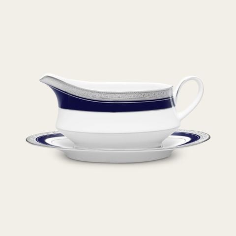  Bình (hũ) đựng nước xốt dung tích 500ml kèm đĩa lót sứ trắng | Crestwood Cobalt Platinum 4170L - 91341 