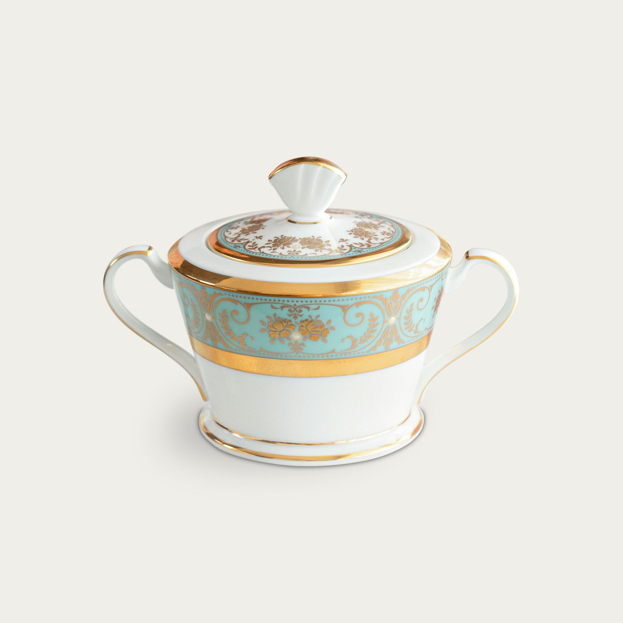  Bình (hũ) đường có nắp đậy dung tích 250ml sứ xương Nhật Bản | Georgian Turquoise 4857J - 59527 