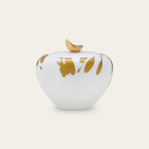  Bình (hũ) đường có nắp đậy dung tích 330ml sứ trắng cao cấp | Raptures Gold 10-561L - 94927 