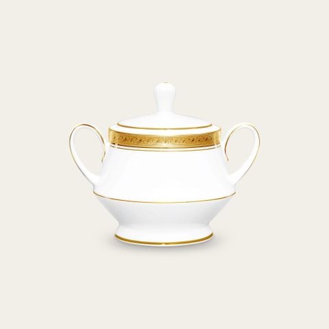  Bình (hũ) đường có nắp đậy dung tích 370ml sứ trắng | Crestwood Gold 4167L - 91127 