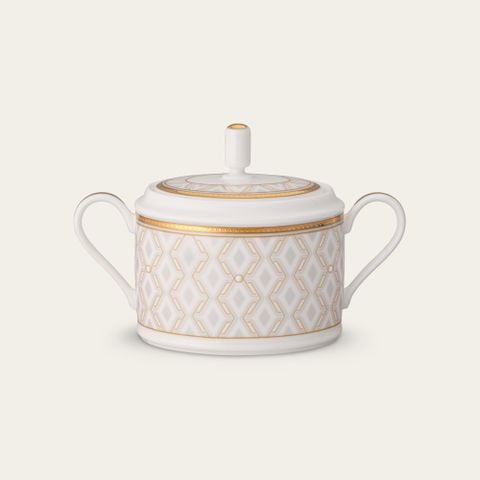  Bình (hũ) đường loại quai tròn dung tích 405ml kèm nắp đậy sứ xương | Noble Pearl 4979L - 93661 