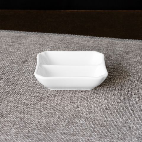  Đĩa vuông 7,9cm chia ngăn đựng nước chấm, gia vị sứ trắng | Art Stage 4257L - 91850 