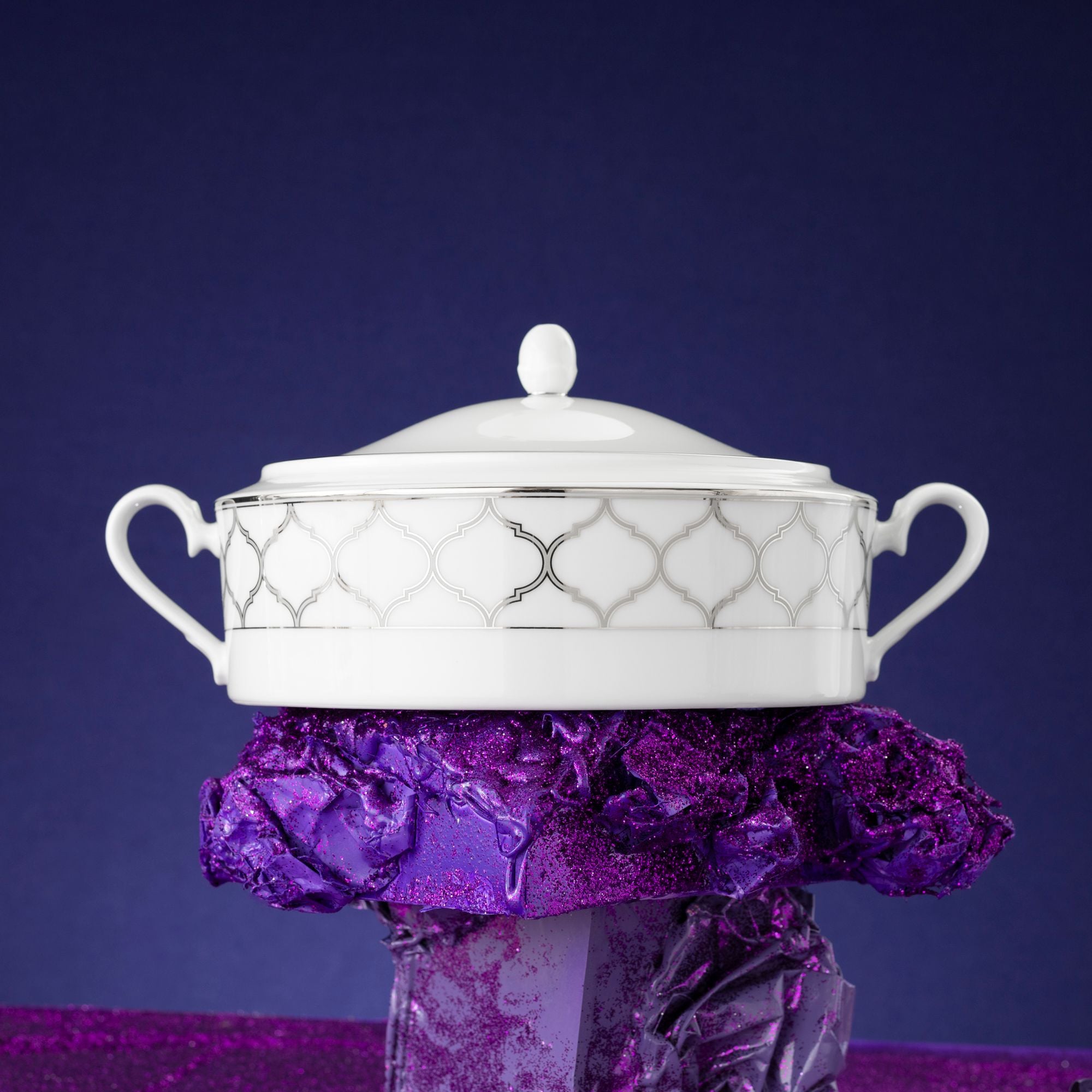  Bộ đĩa ăn kiểu Âu 22 món (cho 6 người) sứ trắng | Eternal Palace 1717L - D024AM 