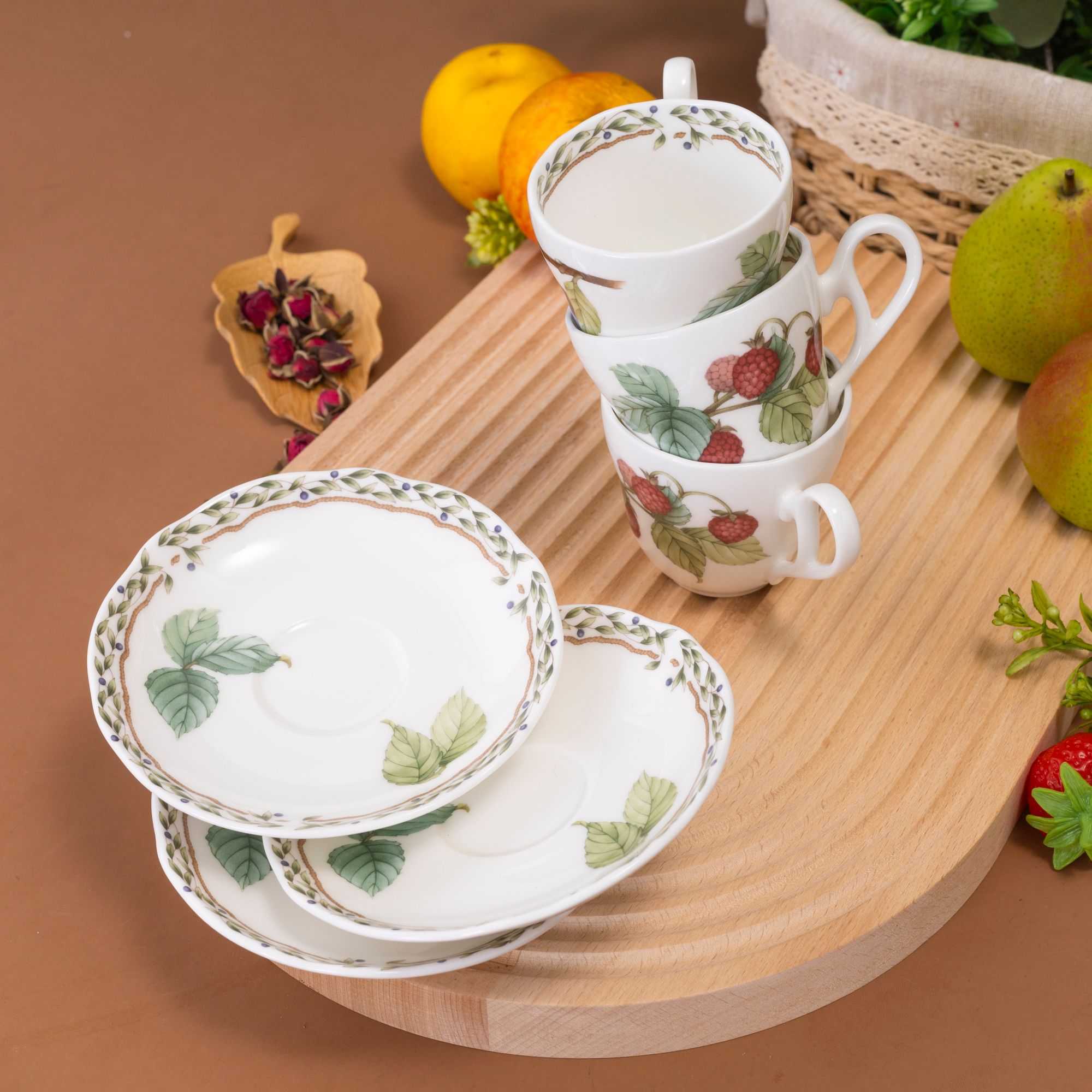  Bộ ấm chén uống trà 13 món (ấm nhỏ 600ml) sứ xương cao cấp | Orchard Garden 4911L-T014S 