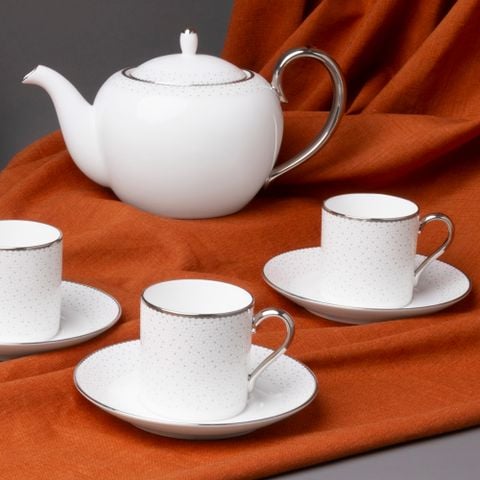  Bộ ấm chén uống trà nhỏ (ấm 520ml, chén 90ml) 13 món sứ xương | Broome Street 4913L - T014S 