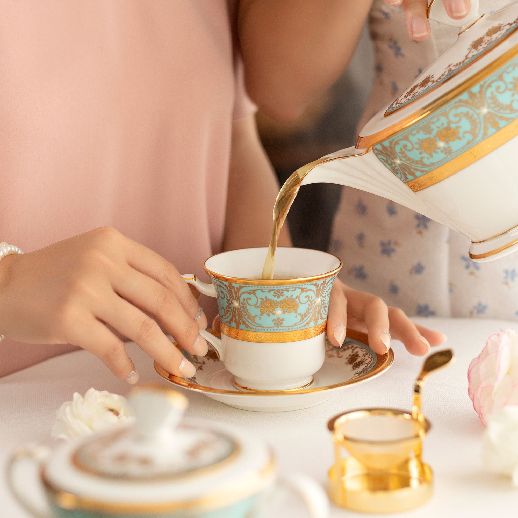  Ấm trà (bình trà) 1.440ml sứ xương Nhật Bản | Georgian Turquoise 4857J - 59523 