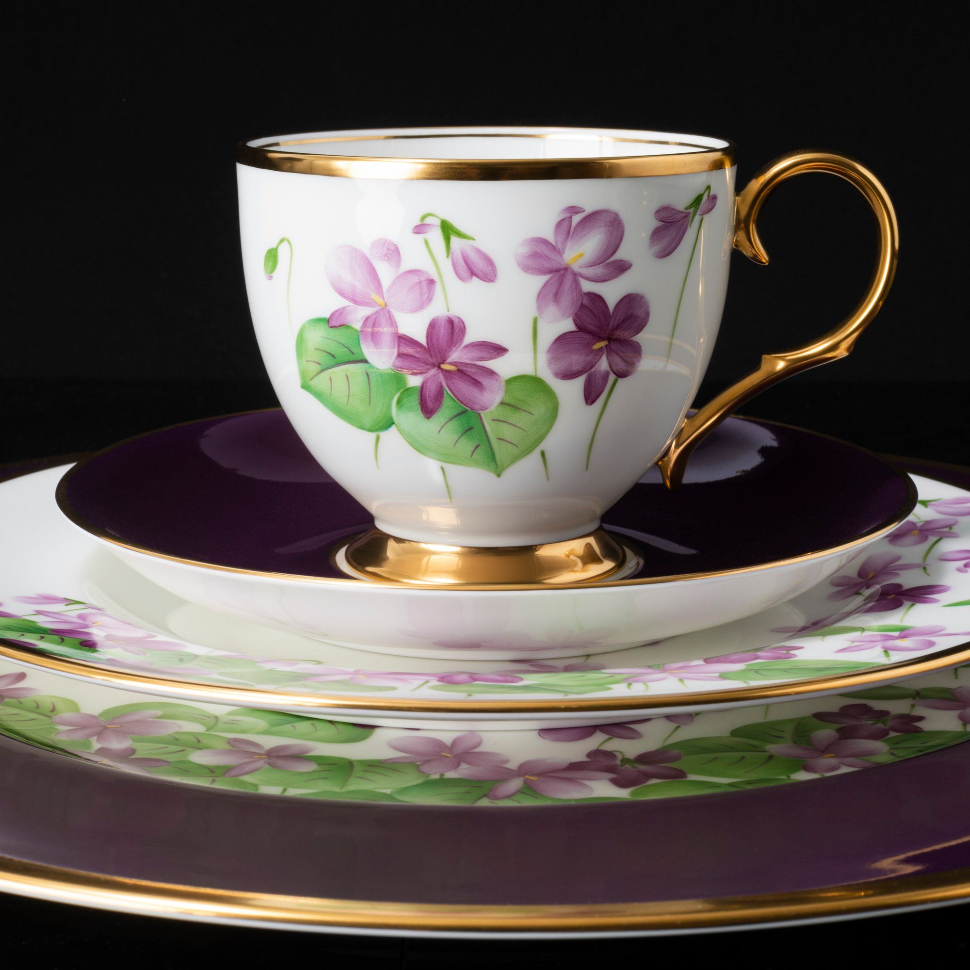  Bộ ấm chén uống trà (Đặc biệt: vẽ tay) 22 món sứ xương Nhật Bản cao cấp | Violet T773 - T24 