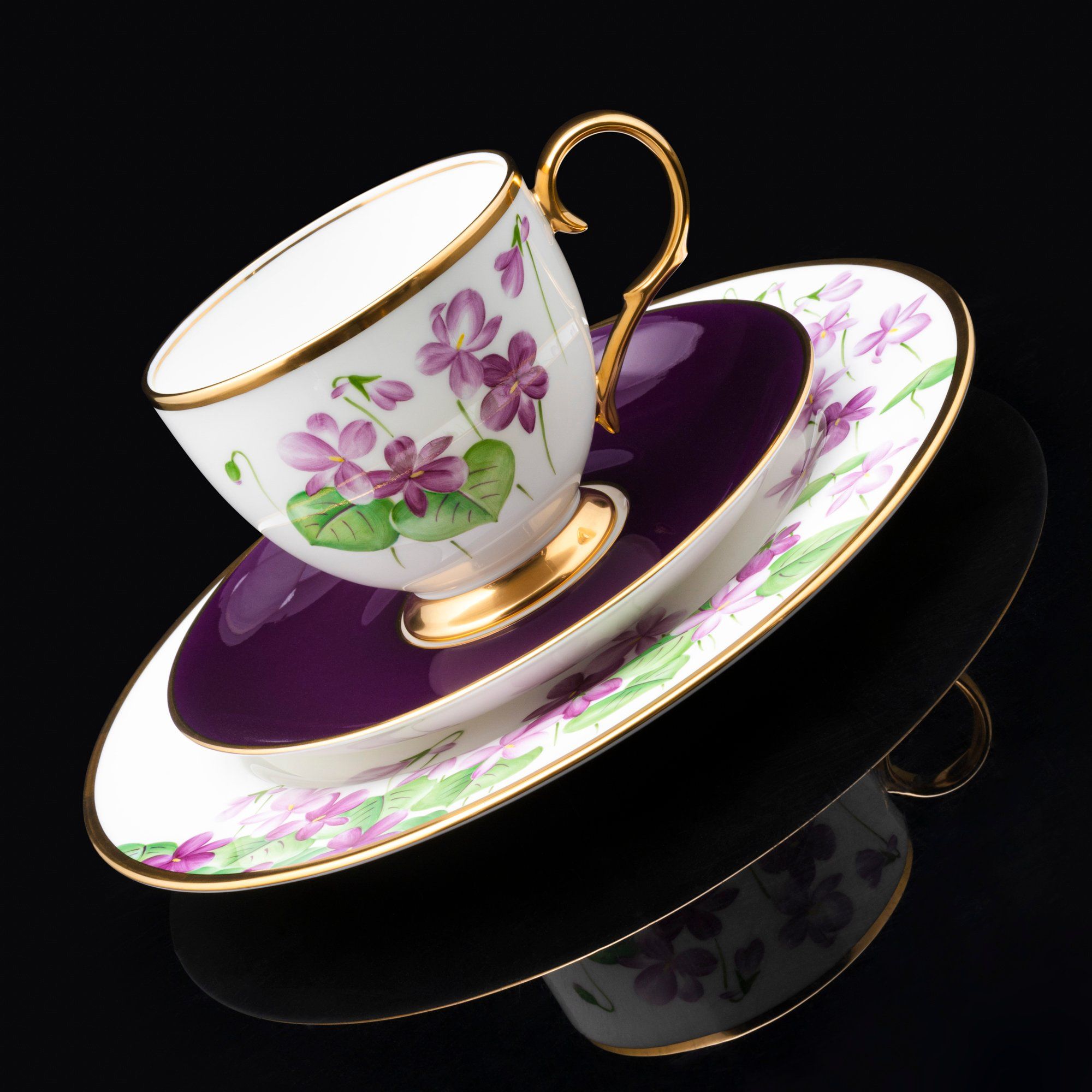  Bộ ấm chén uống trà (Đặc biệt: vẽ tay) 22 món sứ xương Nhật Bản cao cấp | Violet T773 - T24 