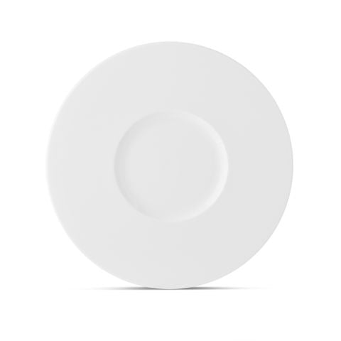  Đĩa tròn cỡ lớn đường kính 28,2cm viền rộng cho nhà hàng khách sạn | Plain White 9990L - 97521 